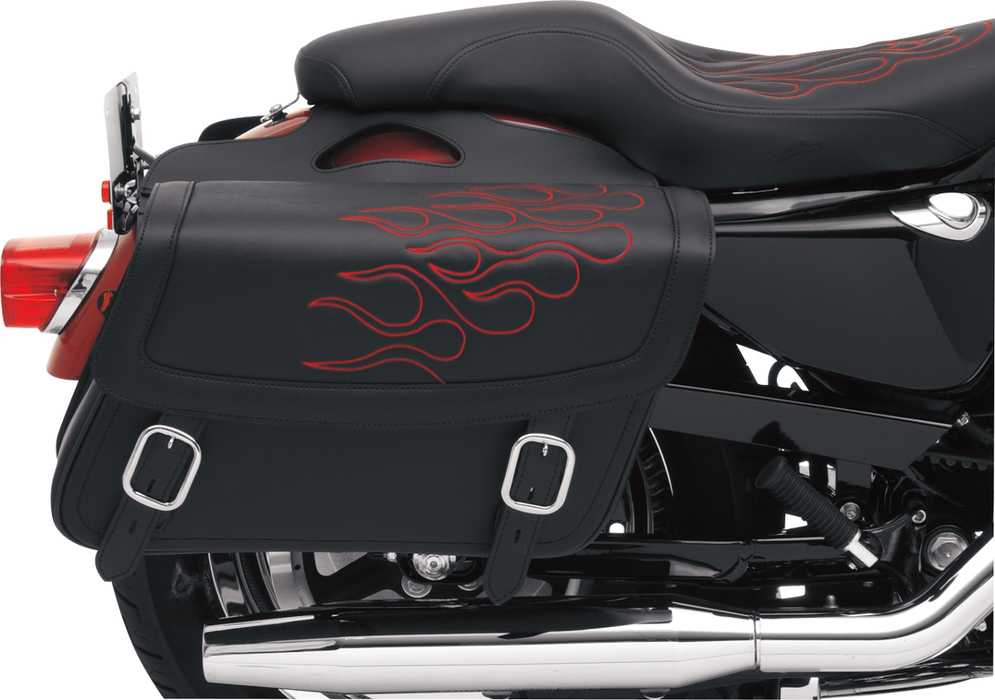 SADDLEMEN Flame Saddlebag - Red - Jumbo X021-05-0422