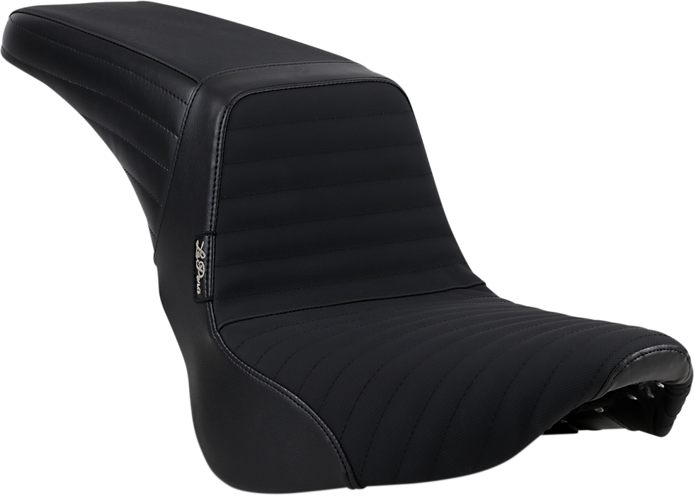 LE PERA Kickflip Seat - Pleated w/ Gripp Tape - Black - Softail '18-'21 LYF-590PTGP