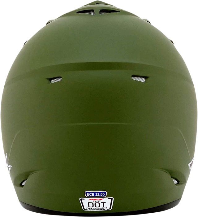 AFX FX-17 Motorcycle Helmet - Flat Olive Drab - Large 0110-4449