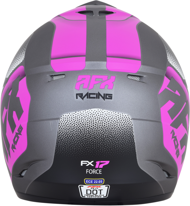 AFX Fx-17 Motorcycle Helmet - Force - Frost Gray/Fuchsia - Small 0110-5209