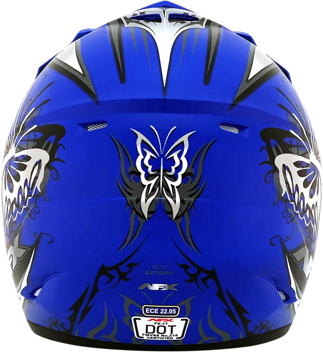 AFX FX-17 Motorcycle Helmet - Butterfly - Matte Blue - XS 0110-7121