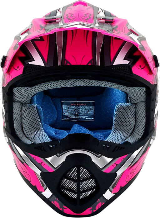 AFX FX-17 Motorcycle Helmet - Butterfly - Matte Hot Pink - Medium 0110-7108