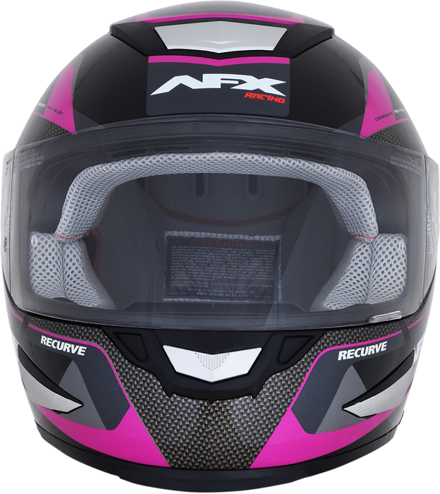 AFX FX-99 Motorcycle Helmet - Recurve - Black/Fuchsia - Large 0101-11104