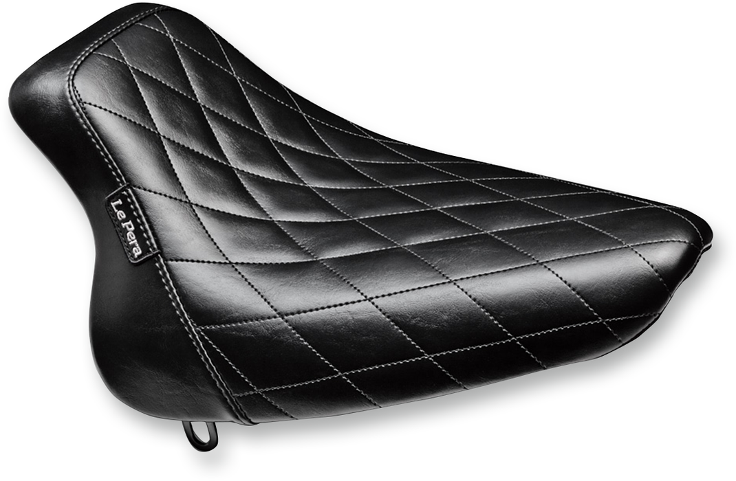 LE PERA Bare Bones Solo Seat - Diamond Stitch - Black - Softail LX-007DM