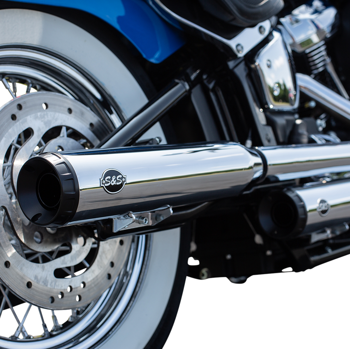 S&S CYCLE Grand National Race Mufflers for Softail - Chrome 550-0740