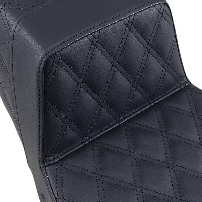 SADDLEMEN Step-Up Seat - Full Lattice Stitch - Black - FLHR/FLHX 897-06-175