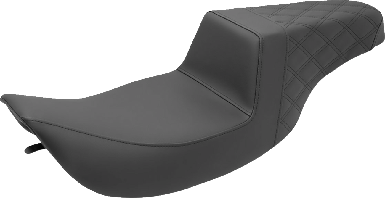 SADDLEMEN Step-Up Seat - Rear Lattice Stitch - Black 897-06-173