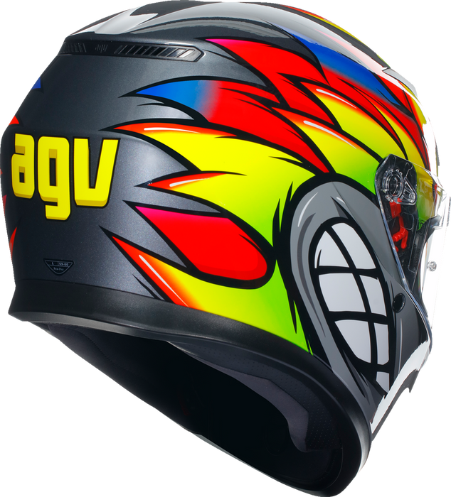 AGV K3 Motorcycle Helmet - Birdy 2.0 - Gray/Yellow/Red - Small 2118381004012S