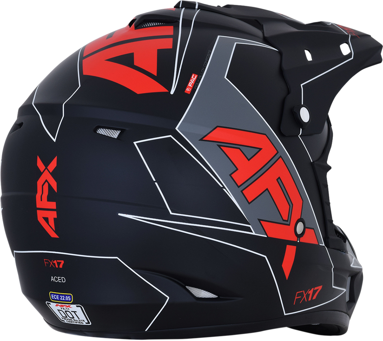 AFX FX-17 Motorcycle Helmet - Aced - Matte Black/Red - XL 0110-6487