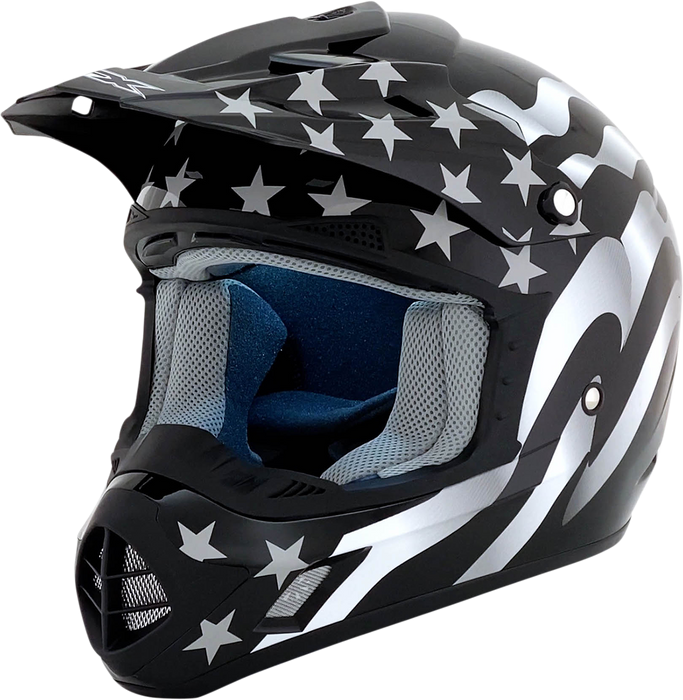 AFX FX-17 Motorcycle Helmet - Flag - Stealth - XS 0110-2362