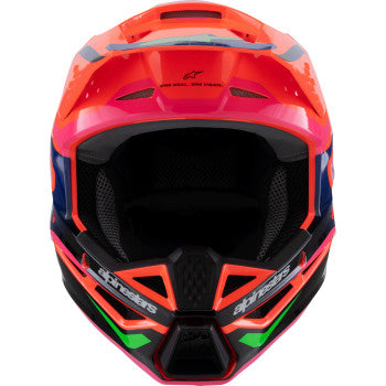 ALPINESTARS Youth SM3 Motorcycle Helmet - Deegan - Gloss Orange Fluo/Purple/Pink Fluo - Medium  8301425-433-YM