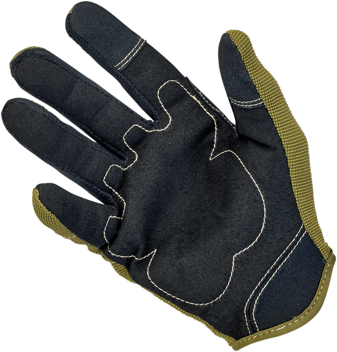 BILTWELL Moto Gloves - Olive/Black - Medium 1501-0309-003