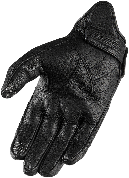 ICON Pursuit Classic™ Perforated Women's Leather Motorcycle Gloves - Black - Large 3301-3832