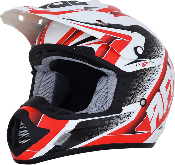 AFX Fx-17 Motorcycle Helmet - Force - Pearl White/Red - Xs 0110-5243