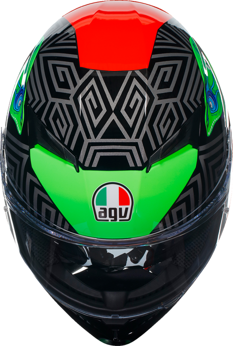 AGV K3 Motorcycle Helmet - Kamaleon - Black/Red/Green - Small 2118381004013S