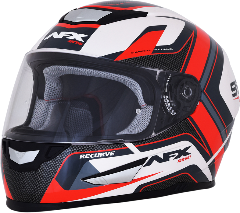 AFX FX-99 Motorcycle Helmet - Recurve - Pearl White/Red - XL 0101-11129