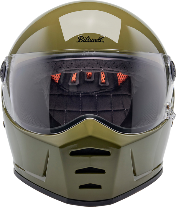 BILTWELL Lane Splitter Helmet - Gloss Olive Green - Small 1004-154-502