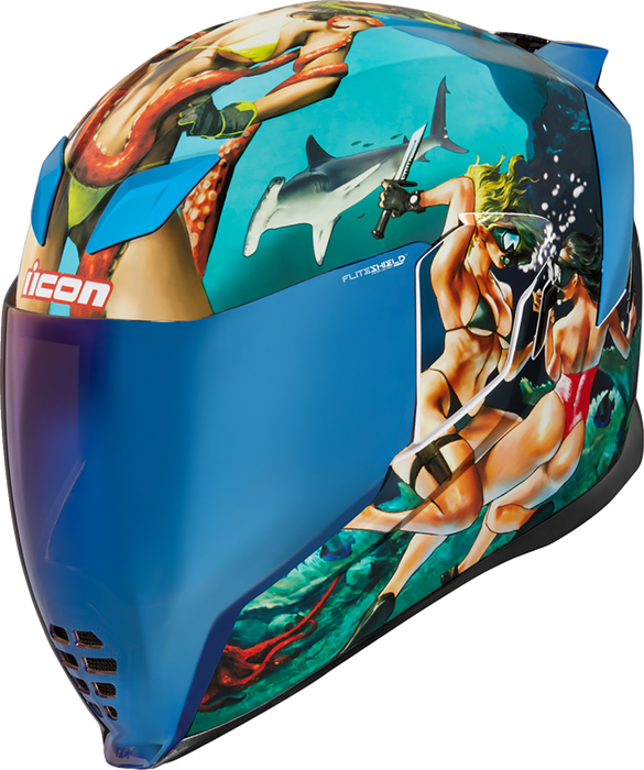 ICON Airflite™ Motorcycle Helmet - Pleasuredome4 - Blue - 3XL 0101-15006