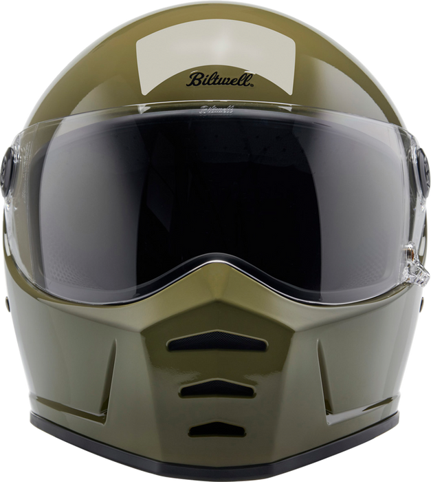 BILTWELL Lane Splitter Motorcycle Helmet - Gloss Olive Green - Medium 1004-154-503