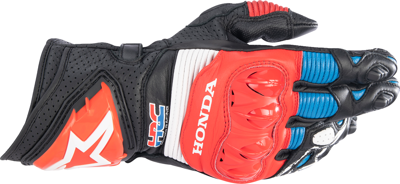 ALPINESTARS Honda GP Pro R3 Gloves - Black/Bright Red/Blue - Small 3556223-1317-S