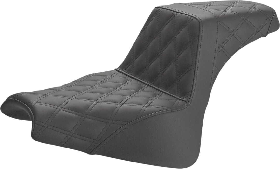 SADDLEMEN Step-Up Seat - Full Lattice Stitch - Black 818-28-175