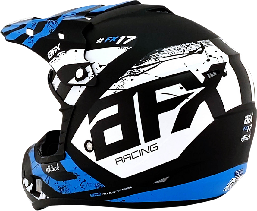 AFX FX-17 Motorcycle Helmet - Attack - Matte Blue/Black - XS 0110-7160