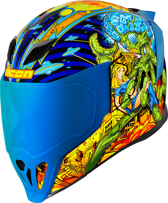 ICON Airflite™ Motorcycle Helmet - Bugoid Blitz - Blue - Small 0101-15547