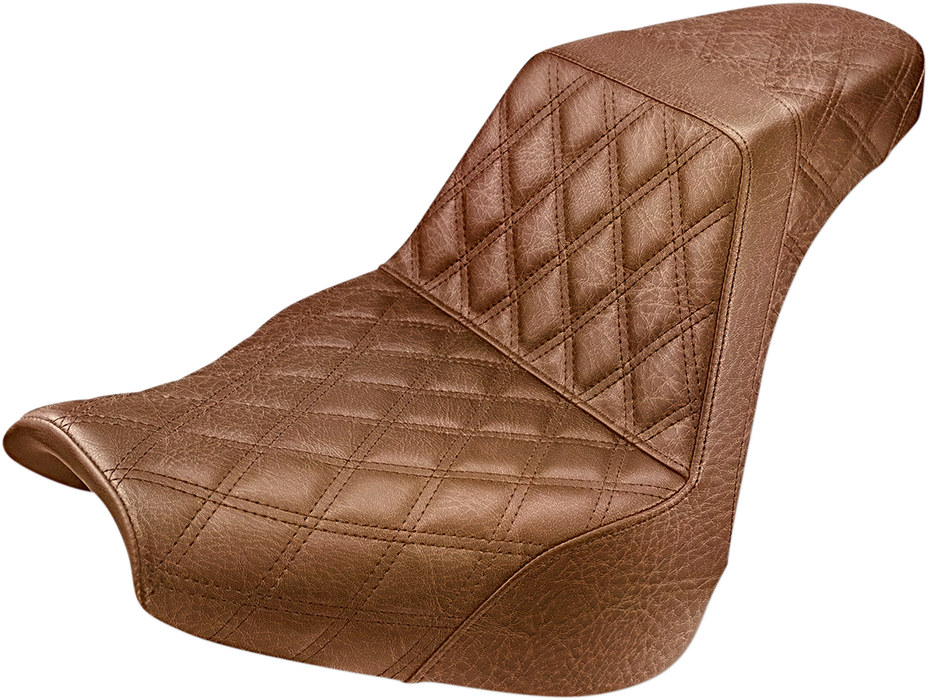 SADDLEMEN Step-Up Seat - Full Lattice Stitch - Brown - FXBR/S 818-31-175BR