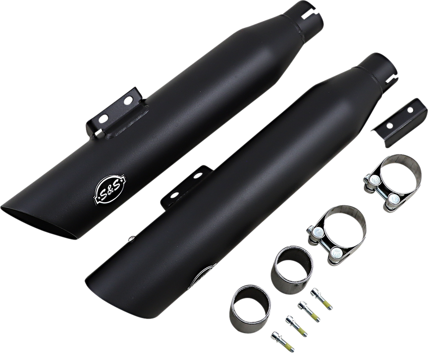 S&S CYCLE Slash Cut Mufflers - 50 State - Black 550-0752B