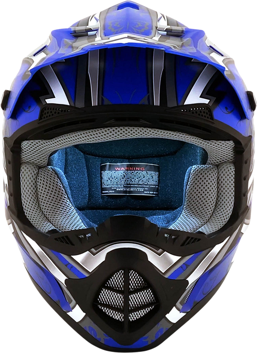 AFX FX-17Y Motorcycle Helmet - Butterfly - Matte Blue - Medium 0111-1388