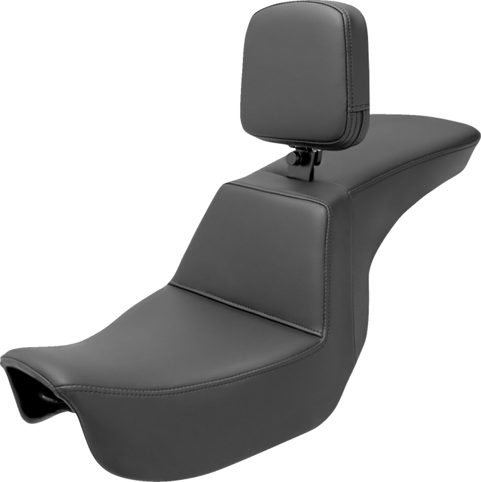 SADDLEMEN Tour Step Up Seat - Rider Backrest - Plain - Dyna '06-'17 806-04-194BR