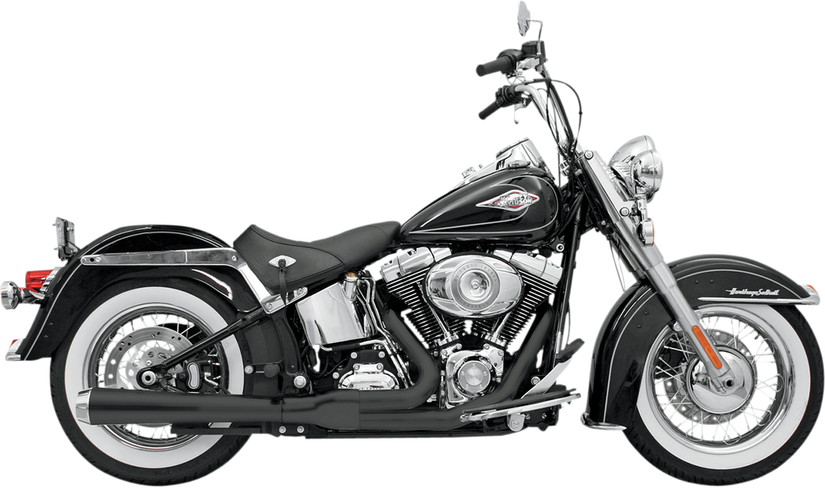 BASSANI XHAUST 2:1 Exhaust - Black - Long - Softail 12121J