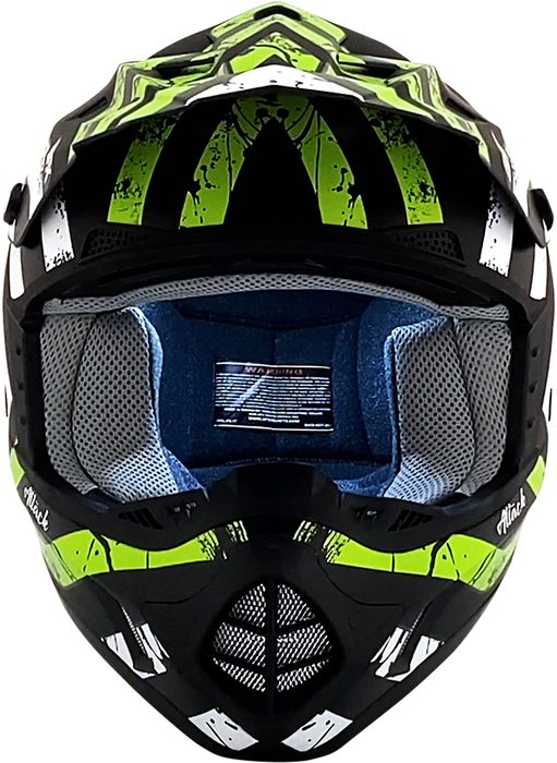 AFX FX-17Y Helmet - Attack - Matte Black/Green - Large 0111-1419