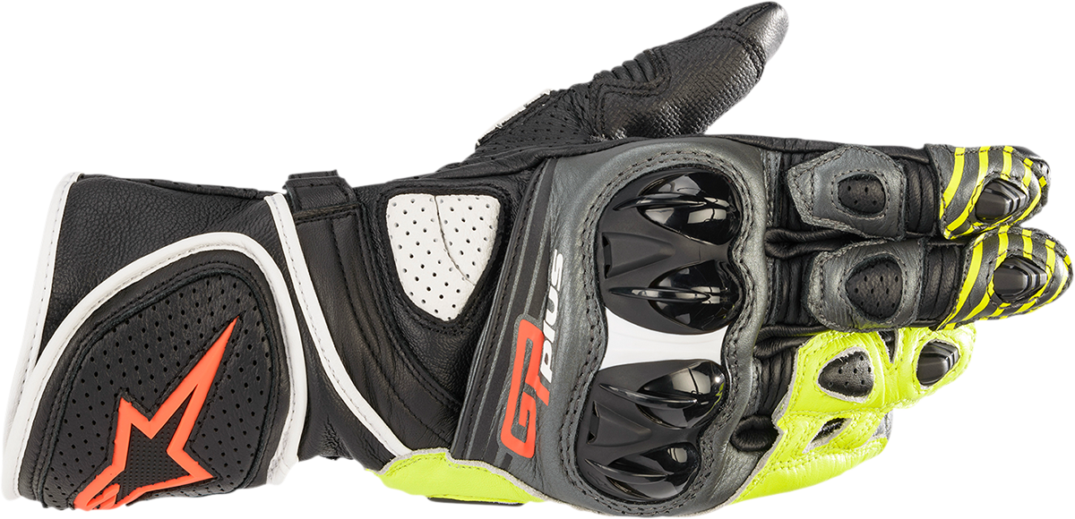 ALPINESTARS GP Plus R v2 Gloves - Metallic Gray/Black/Fluo Yellow/Fluo Red - Medium 3556520-9135-M