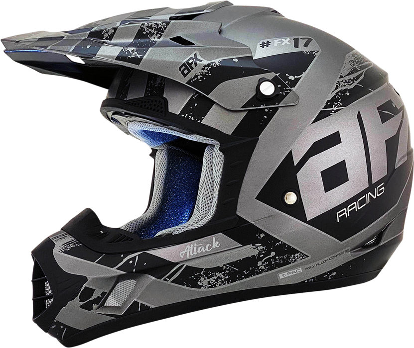 AFX FX-17Y Motorcycle Helmet - Attack - Frost Gray/Matte Black - Small 0111-1396