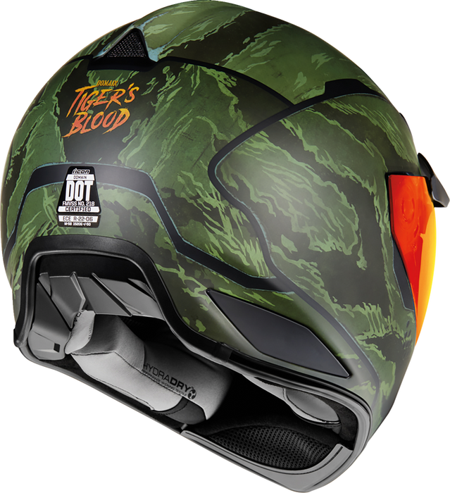 ICON Domain™ Motorcycle Helmet - Tiger's Blood - Green - Small 0101-14924