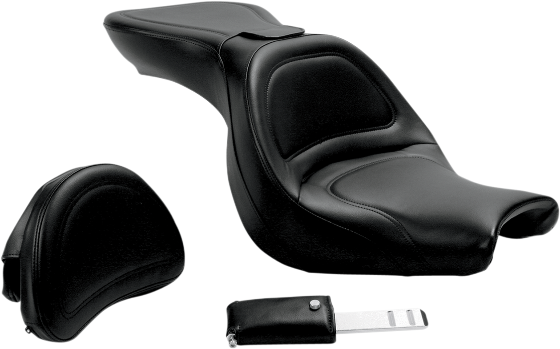 SADDLEMEN Seat - Explorer - with Backrest - Stitched - Black - V750 Aero H04-13-030