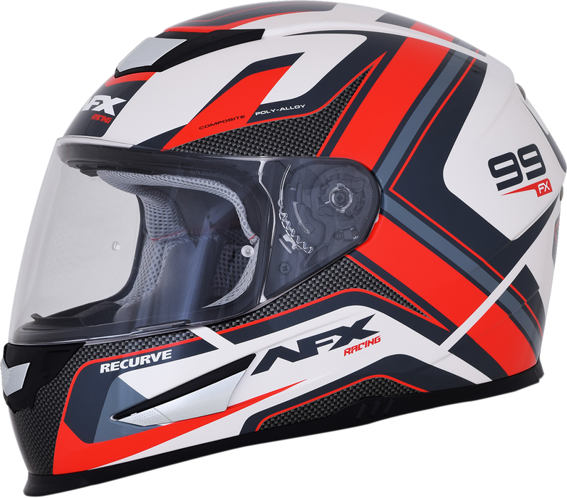 AFX FX-99 Helmet - Recurve - Pearl White/Red - Large 0101-11128