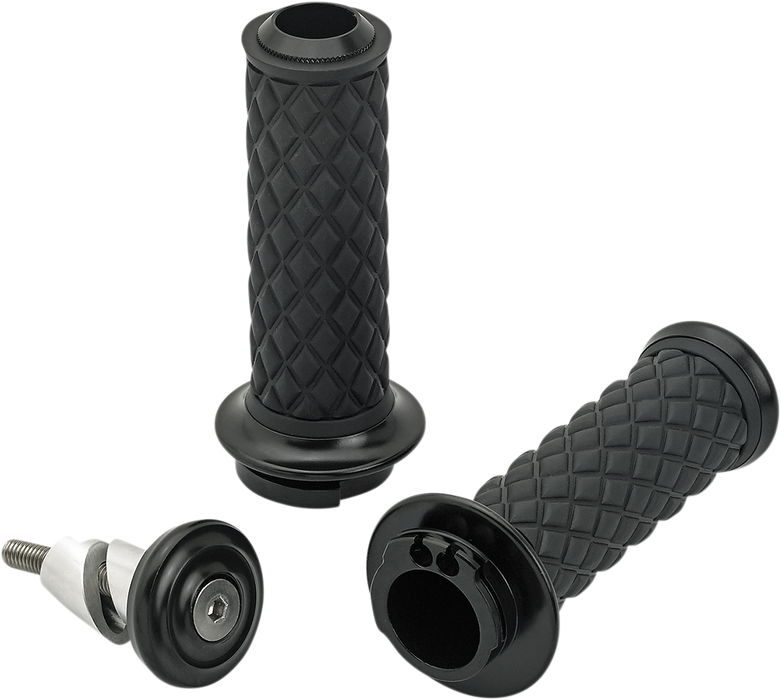 BILTWELL Grips - Alumicore - Dual Cable - Black 6604-201-01