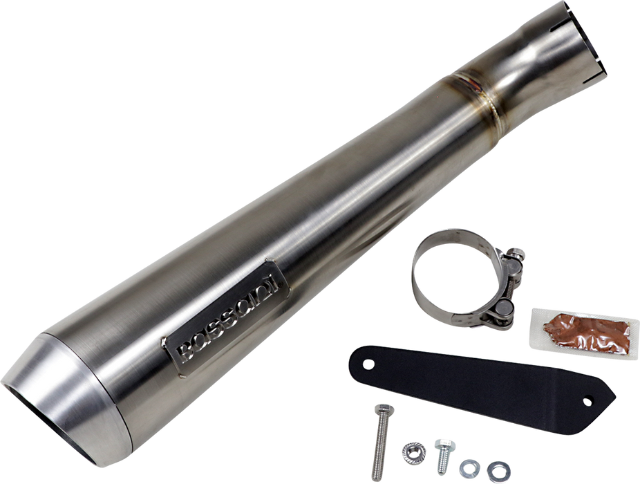 BASSANI XHAUST 4" Short Megaphone Muffler without Catalytic Converter - Low Mount Indian FTR 1200 8F127SS