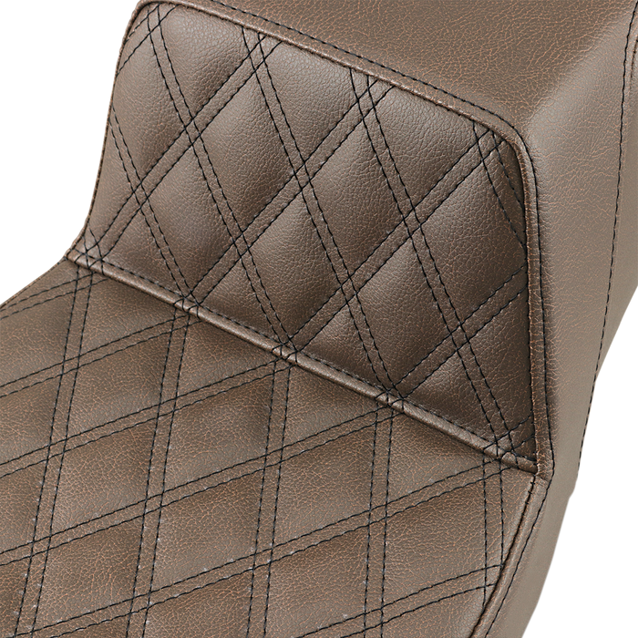 SADDLEMEN Step-Up Seat - Front Lattice Stitch - Brown 897-06-172BR