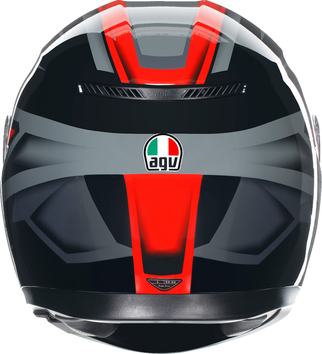 AGV K3 Motorcycle Helmet - Compound - Black/Red - Large 2118381004009L