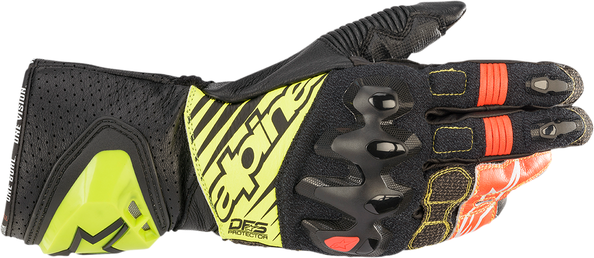 ALPINESTARS GP Tech v2 Gloves - Black/Fluo Yellow/White/Fluo Red - Small 3556622-1503-S