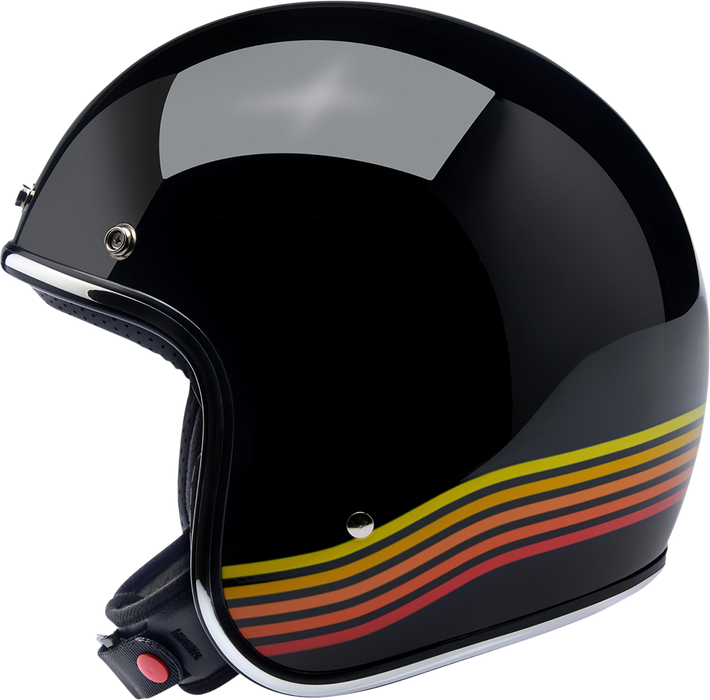 BILTWELL Bonanza Helmet - Gloss Black Spectrum - Medium 1001-536-203