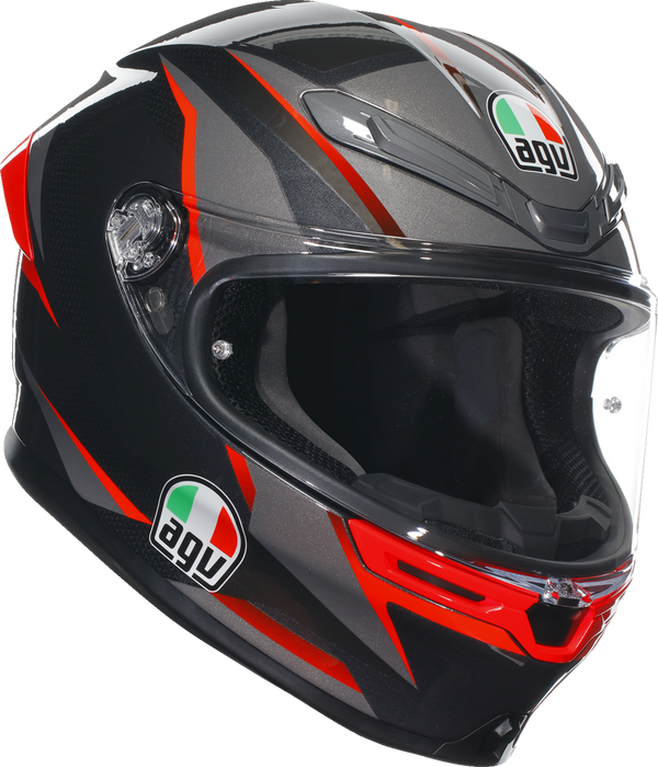 AGV K6 S Helmet - Slashcut - Black/Gray/Red - Large 2118395002014L