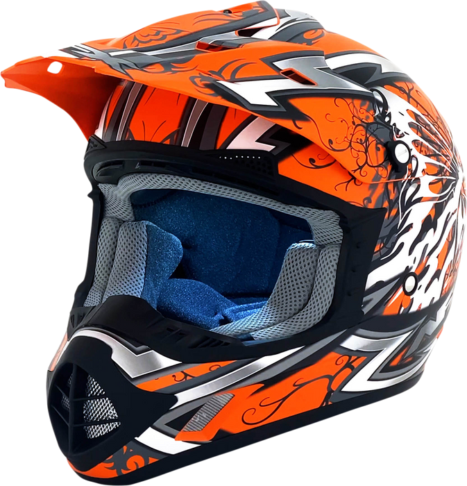 AFX FX-17 Motorcycle Helmet - Butterfly - Matte Orange - XL 0110-7115