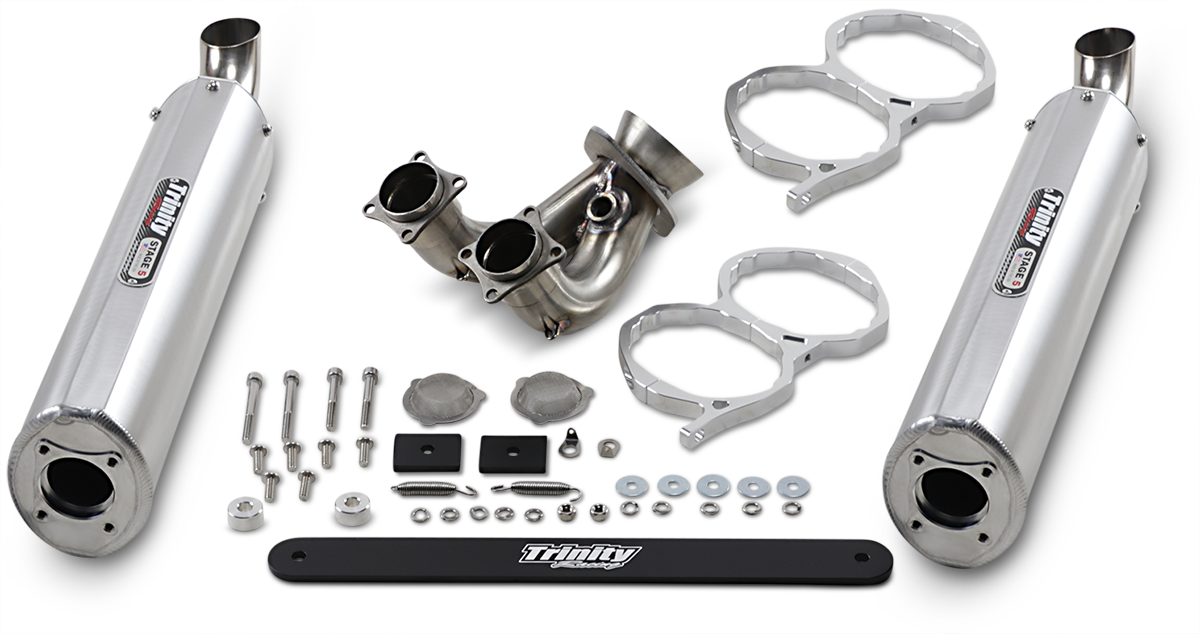 TRINITY RACING Mufflers - Brushed Aluminum TR-4118S