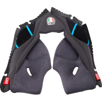 AGV Pista GP RR Cheek Pads - Gray/Cyan - XL 201850005623GXL