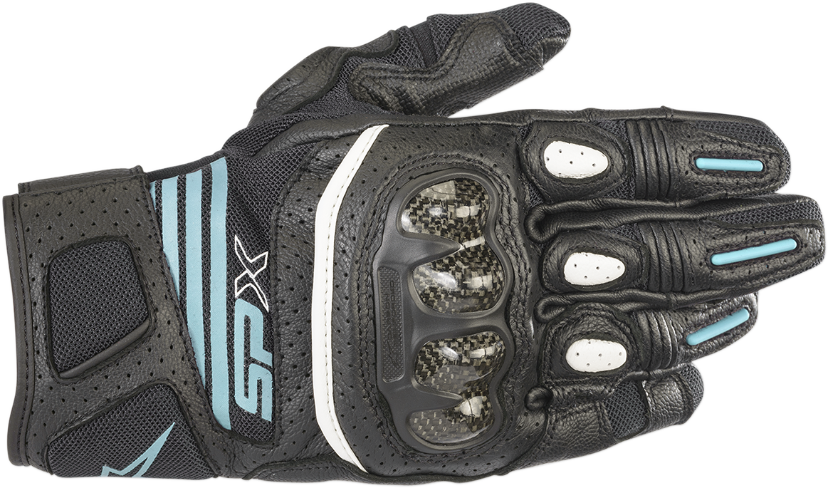 ALPINESTARS Women Stella SPX AC V2 Gloves - Black/Teal - XL 3517319-1170-XL