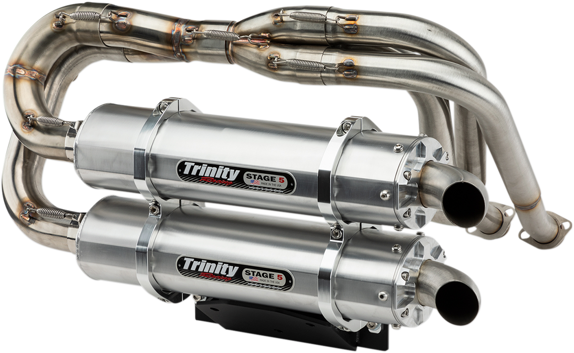 TRINITY RACING Stage 5 Exhaust - Brushed Aluminum TR-4168D